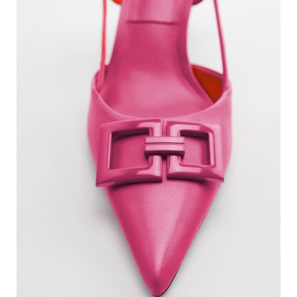 NEW Geniune Leather Slingback Heel Shoes Givenchy Style - Picture 2 of 3